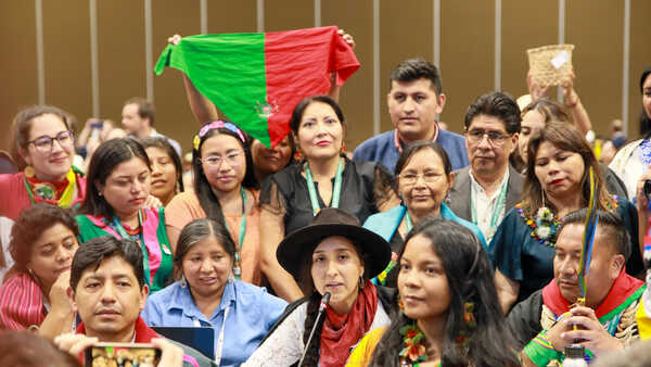 COP 16 participants during negotiations on establishing a permanent body representing Indigenous interests. Photo by IISD/ENB | Mike Muzurakis