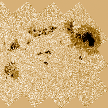 Sunspots on the surface of the sun