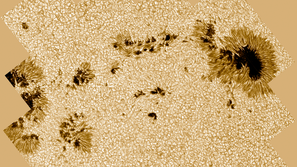 Sunspots on the surface of the sun